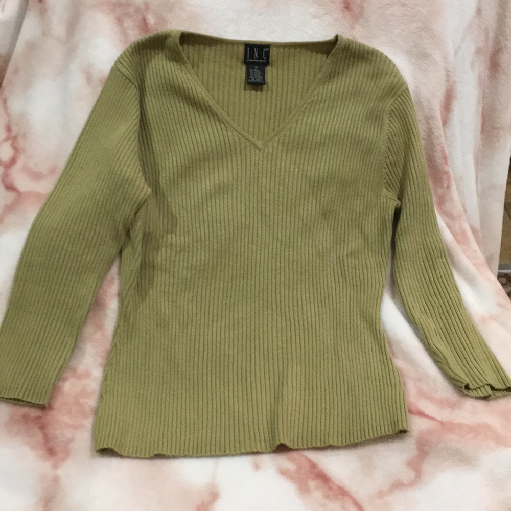 INC International Concepts knit sage top Medium